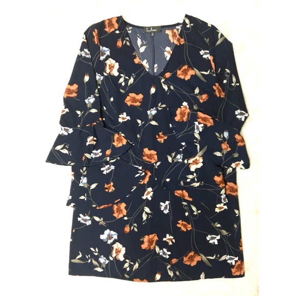 Lulu’s Early Bloomer Navy Floral Print Shift Dress - Picture 2 of 5